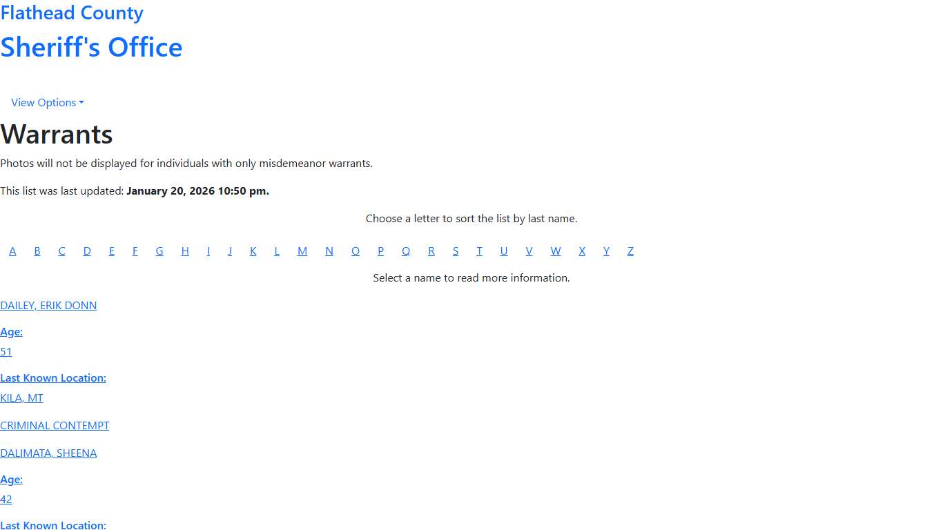 FC Sheriff's Office - Warrants