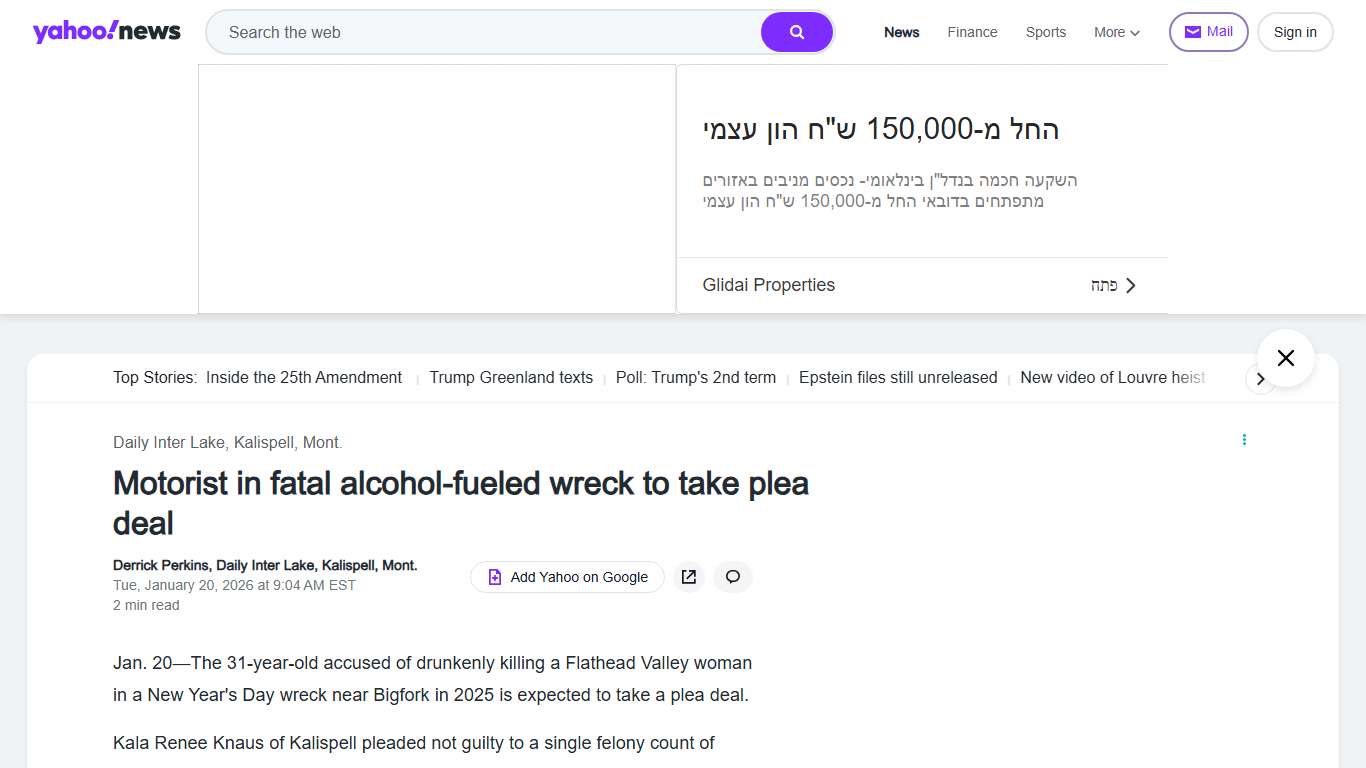Motorist in fatal alcohol-fueled wreck to take plea deal